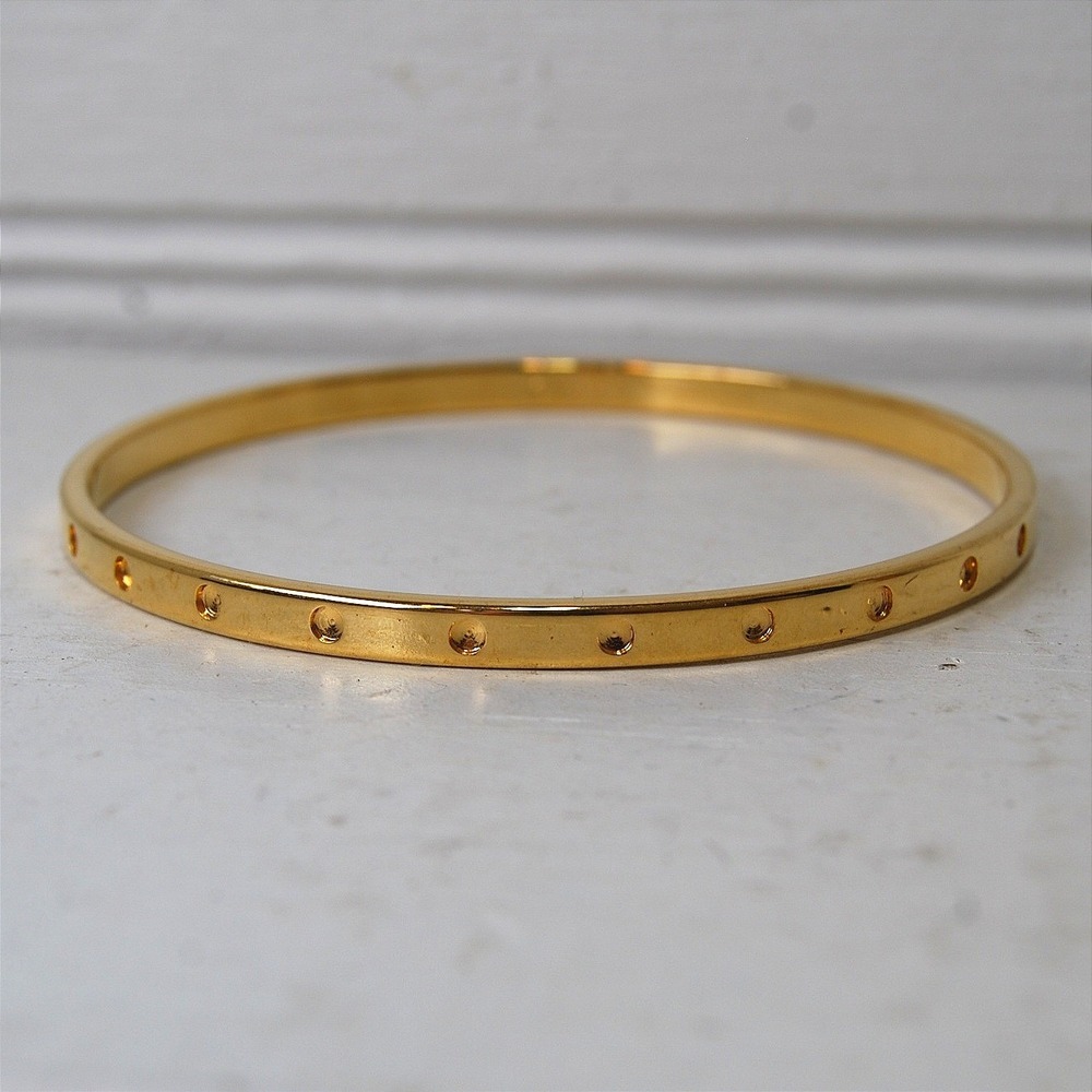 Monet Gol-tone Bangle Bracelet Size Large‎ Vintage Stackable Signed Jewelry